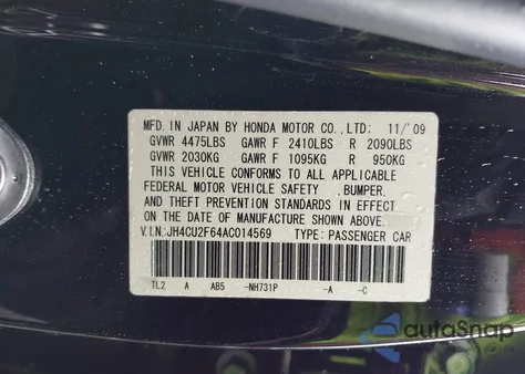 2010 Acura Tsx 2.4 z USA, uszkodzony, nr VIN JH4CU2F64AC014569